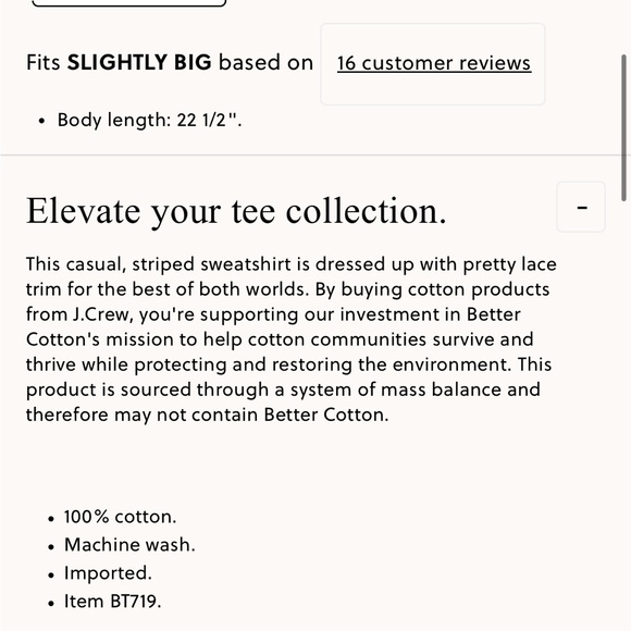 J. CREW French terry sweatshirt with lace trim Size M NWOT $118 BT719 - Picture 5 of 12